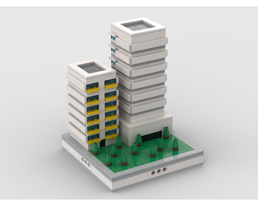 MOC - Apartment Building | for modular city - How to build it   