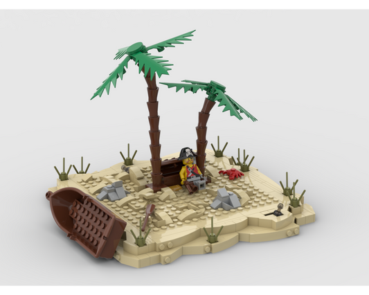 MOC - A lonely island - Pirate - How to build it   