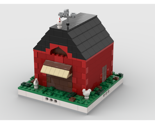 MOC - Barn for a Modular Village - How to build it   