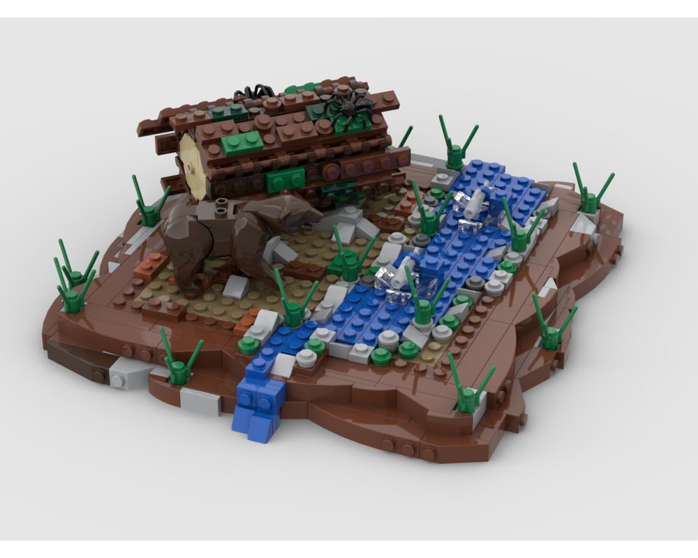 MOC - Bear in fish hunter diorama - How to build it   