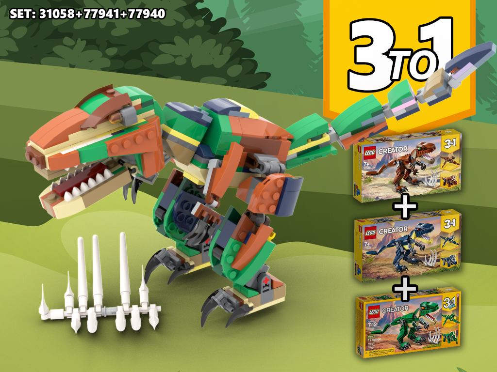 MOC T REX alternative build 31058 77940 77941 How to build it