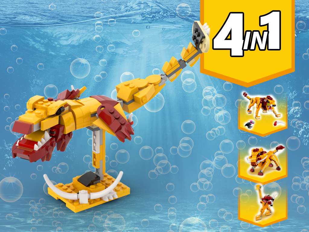 MOC - 31112 Sea Monster Alternative Build - How to build it   