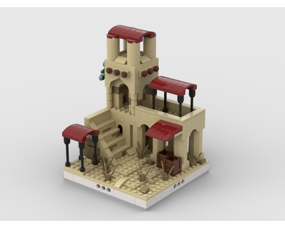 MOC - Desert House #1 for a Modular Desert village - How to build it   
