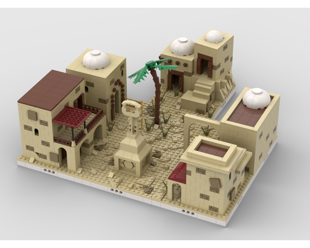 MOC - Desert Village Extension | build from 7 different mocs (1691) parts - How to build it   