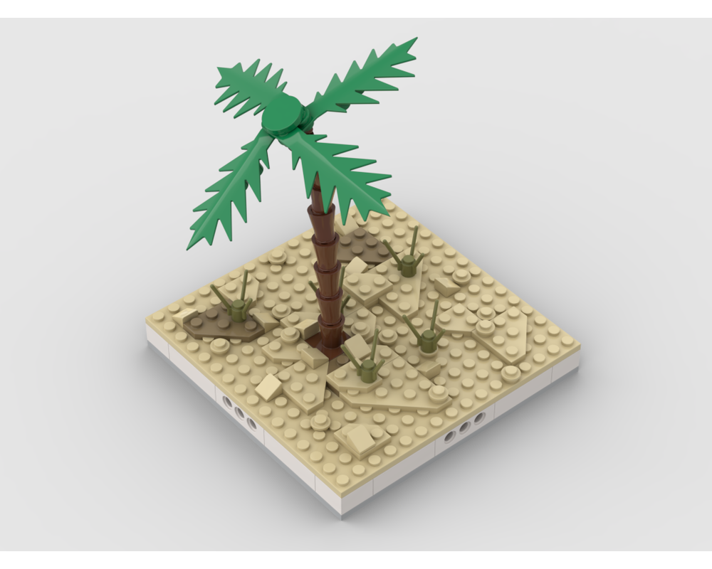MOC - Desert environment for a Modular Desert village (78 parts) - How to build it   