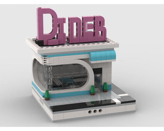 MOC - Diner for a Modular City - How to build it   