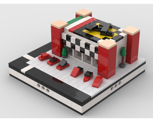 MOC - Ferrari Shop for a Modular City - How to build it   