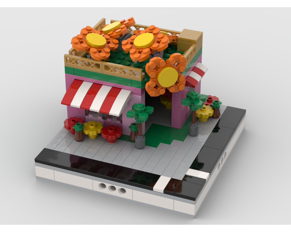 MOC - Flower Shop for a Modular City - How to build it   