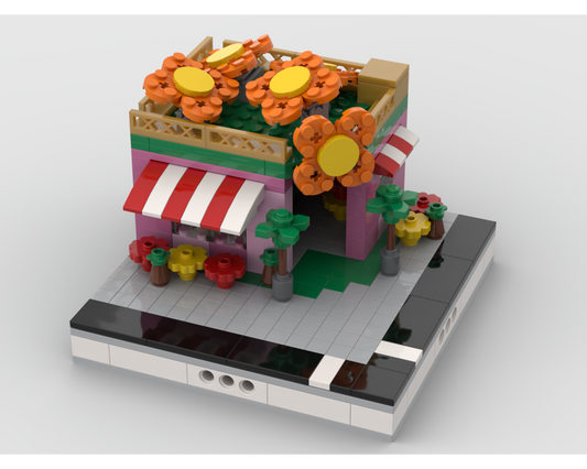 MOC - Flower Shop for a Modular City - How to build it   