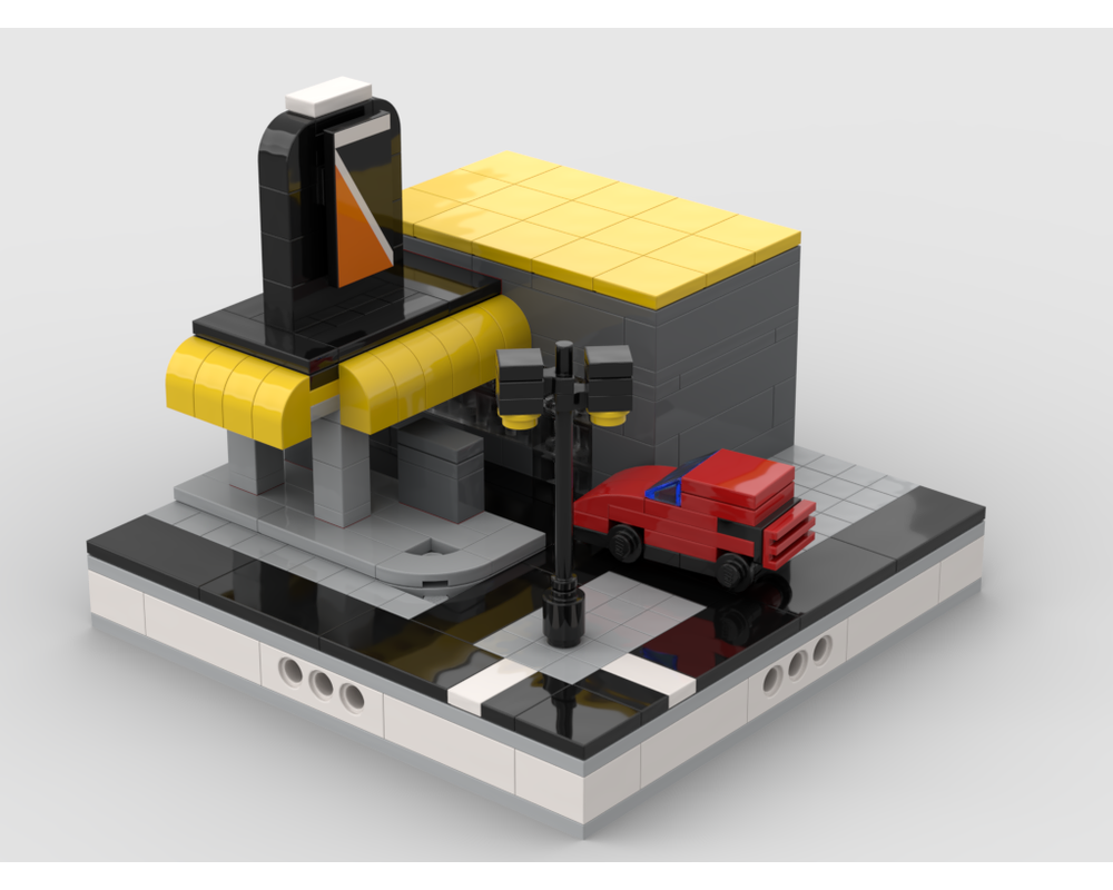 MOC - Gas Station for Modular City - How to build it   