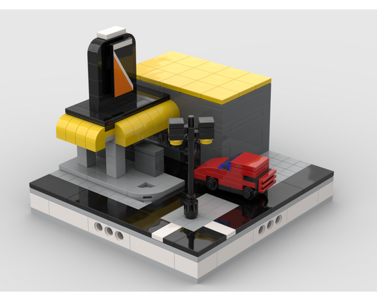 MOC - Gas Station for Modular City - How to build it   