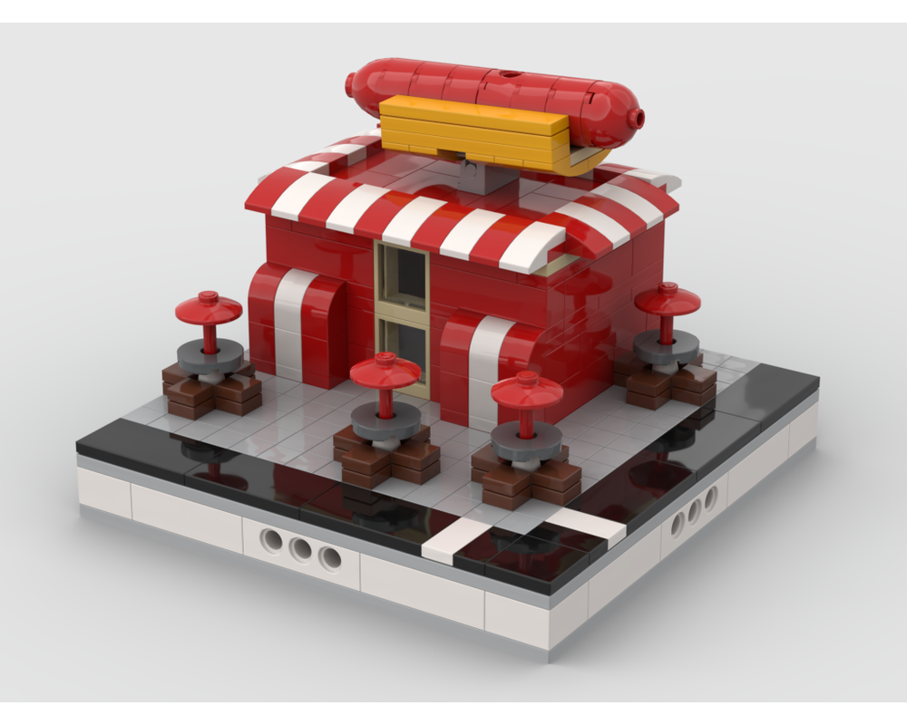 MOC - Hot dog stand for a Modular City - How to build it   