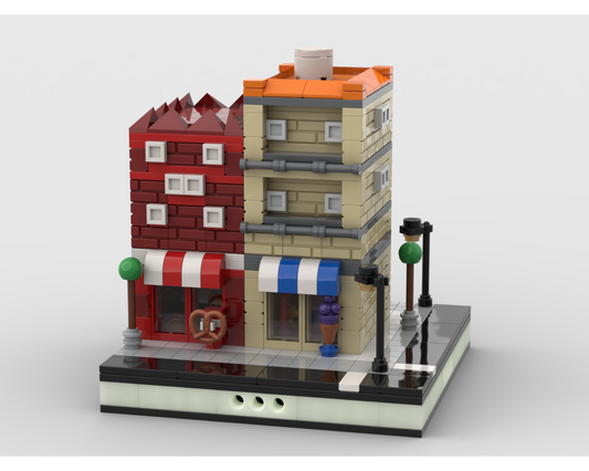 MOC - House with Shops for a Modular City - How to build it   