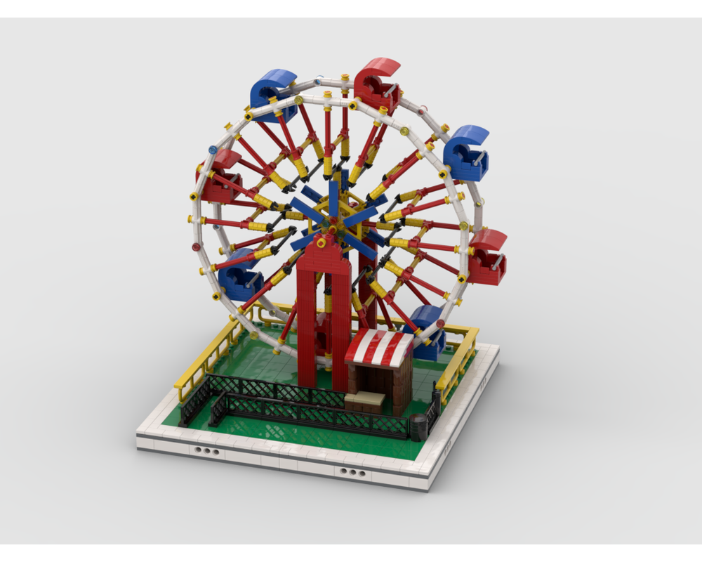 MOC - Ferris Wheel for modular Amusement Park - How to build it   