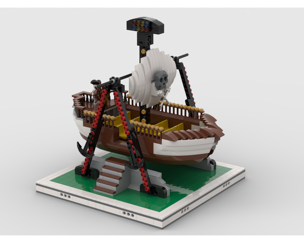 MOC - Pirate Ship for modular Amusement Park - How to build it   