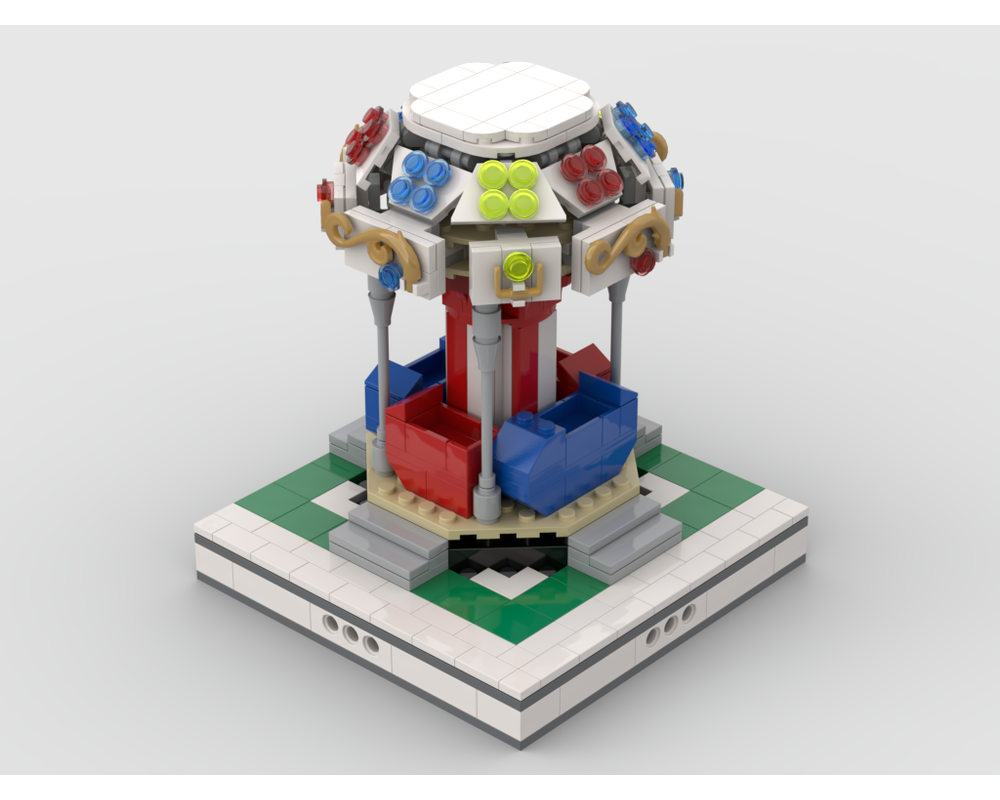MOC - Carrousel for modular Amusement Park - How to build it   