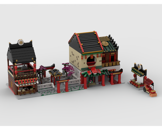 MOC - Modular China Town Street  build from 6 MOCs - How to build it   