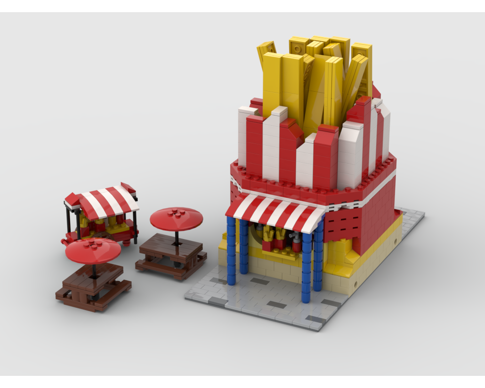 MOC - Modular French Fries Stand - How to build it   