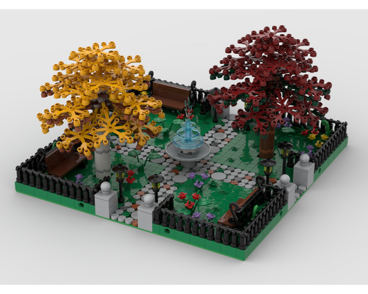 MOC - Modular Park #2 | 4 sides connection - How to build it   