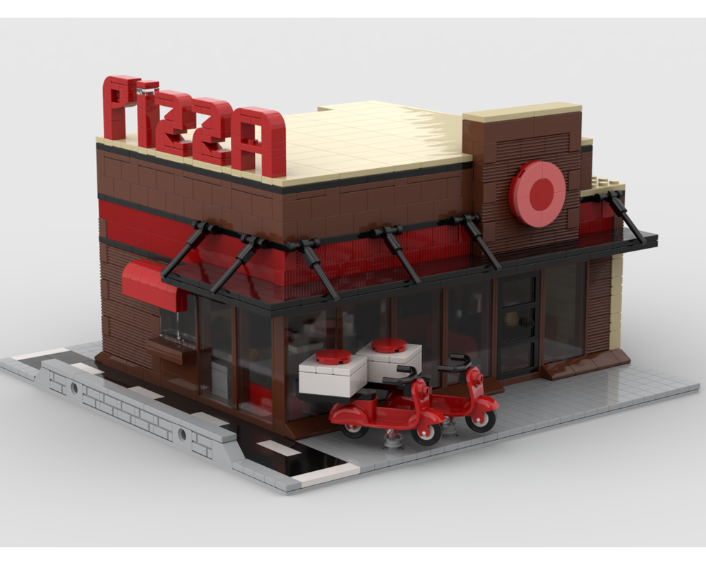 MOC - Pizza Modular Building - How to build it   