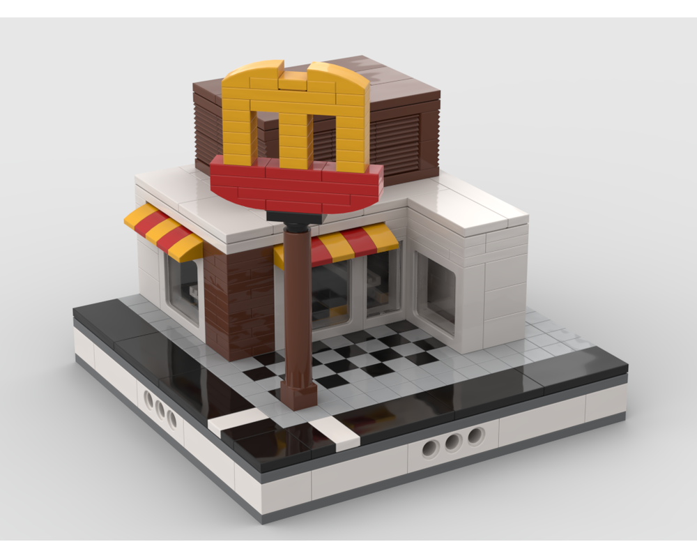 MOC - McDonalds branch for a Modular City - How to build it   