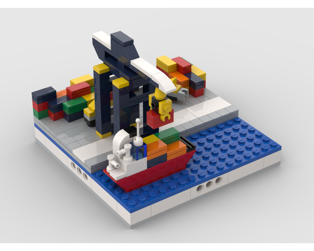 MOC - Mini Port for a Modular City - How to build it   