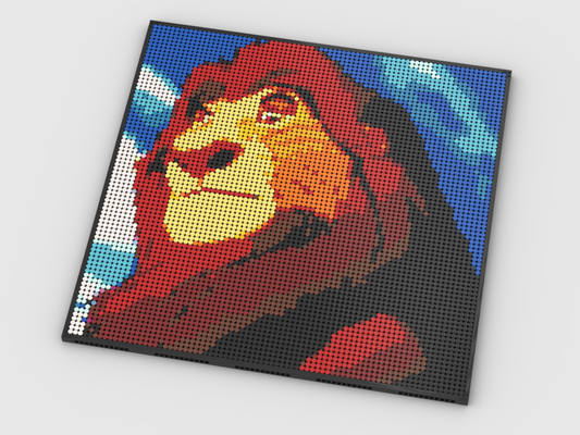 MOC - Lion King Mufasa Art Photo Mosaic  - Download link in the description