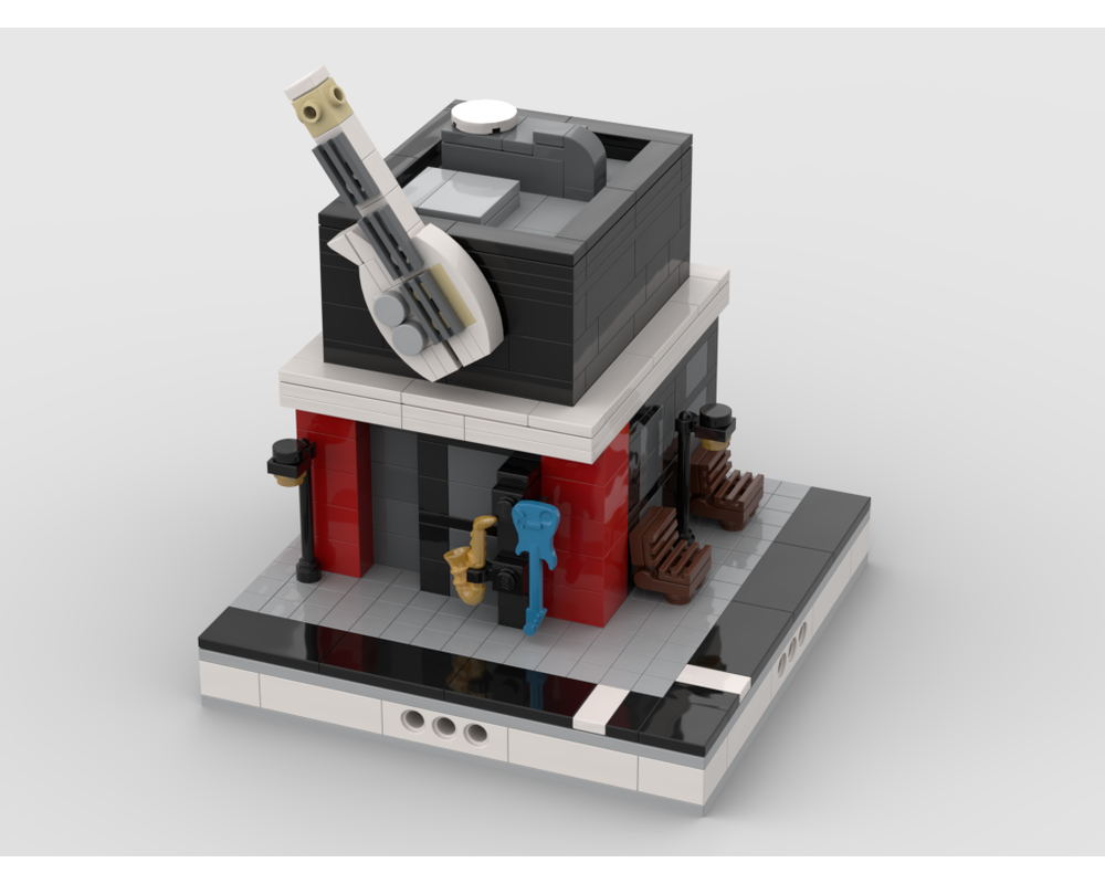 MOC - Music Shop for a Modular City - How to build it   