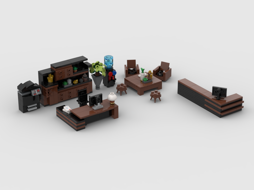 MOC - Office wood style interior design – How to build it