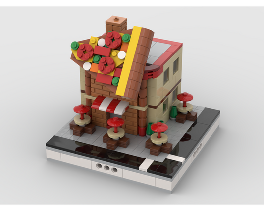 MOC - Pizza house for Modular City - How to build it   