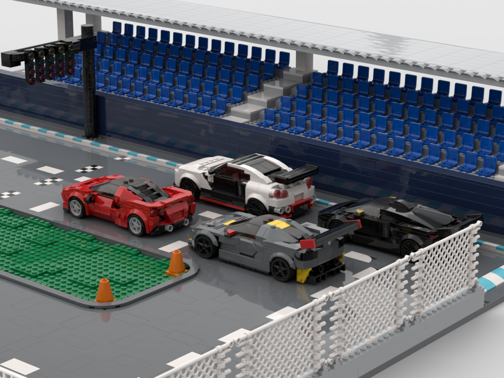 MOC - Modular Car Racing Stadium + display for 4 Speed Champions models