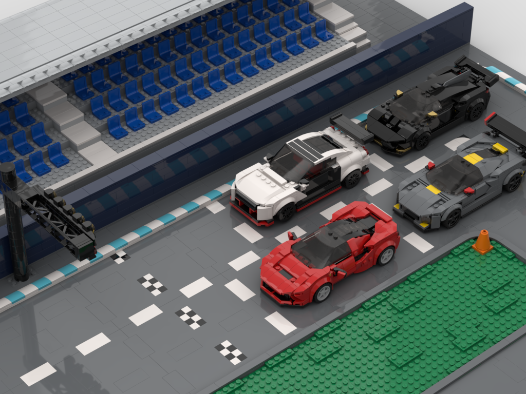 MOC - Modular Car Racing Stadium + display for 4 Speed Champions models