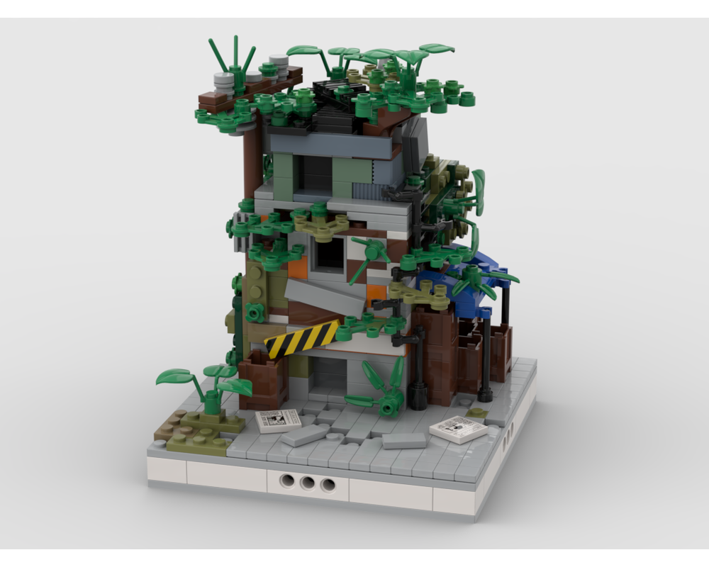 MOC - Ruined House #1 for a Modular Ruined City - How to build it   