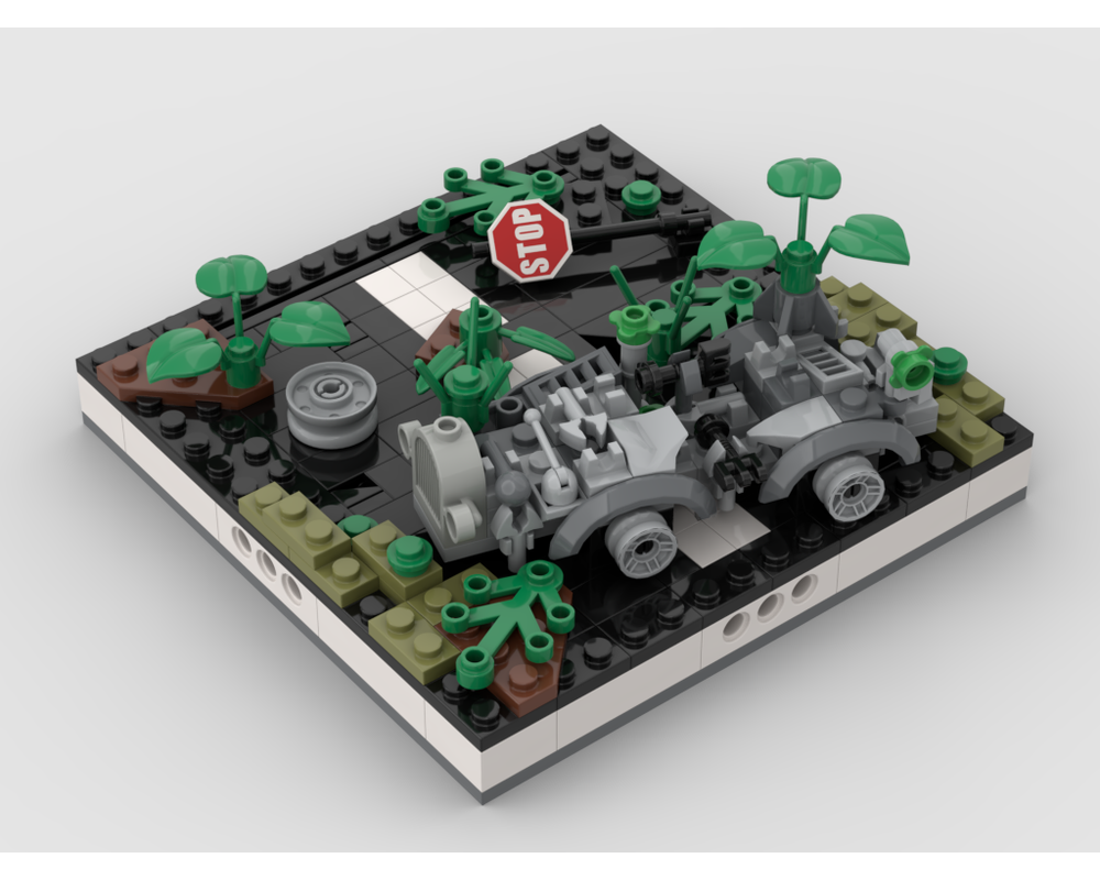 MOC - Ruined road #2 for a Modular Ruined City - How to build it   