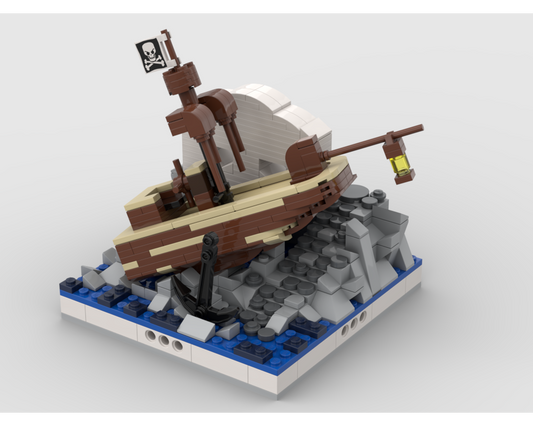 MOC - Shipwreck on Skull Island - How to build it   