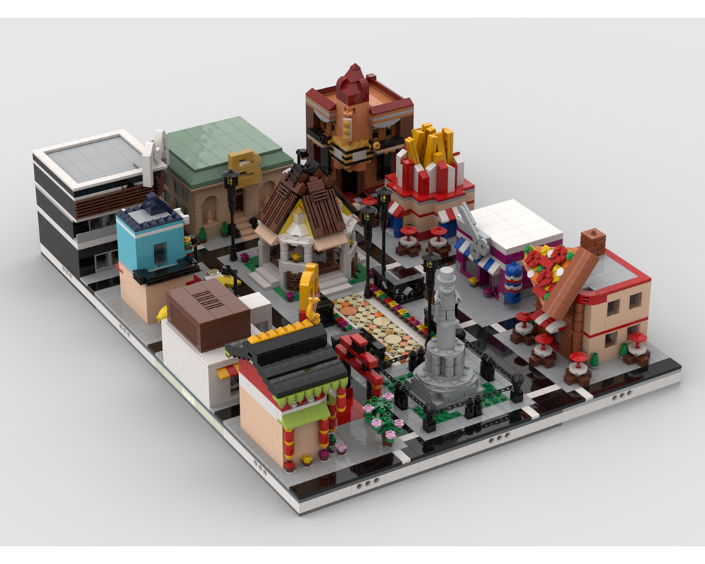 MOC - Shopping Center - build from 12 different mocs - How to build it   