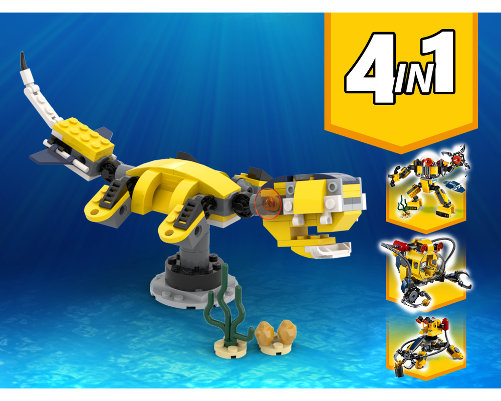 MOC - 31090 Sea Monster Alternative Build - How to build it   