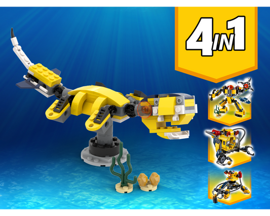 MOC - 31090 Sea Monster Alternative Build - How to build it   