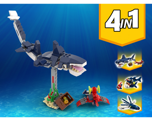 MOC - 31088 Sea Monster Alternative Build - How to build it   