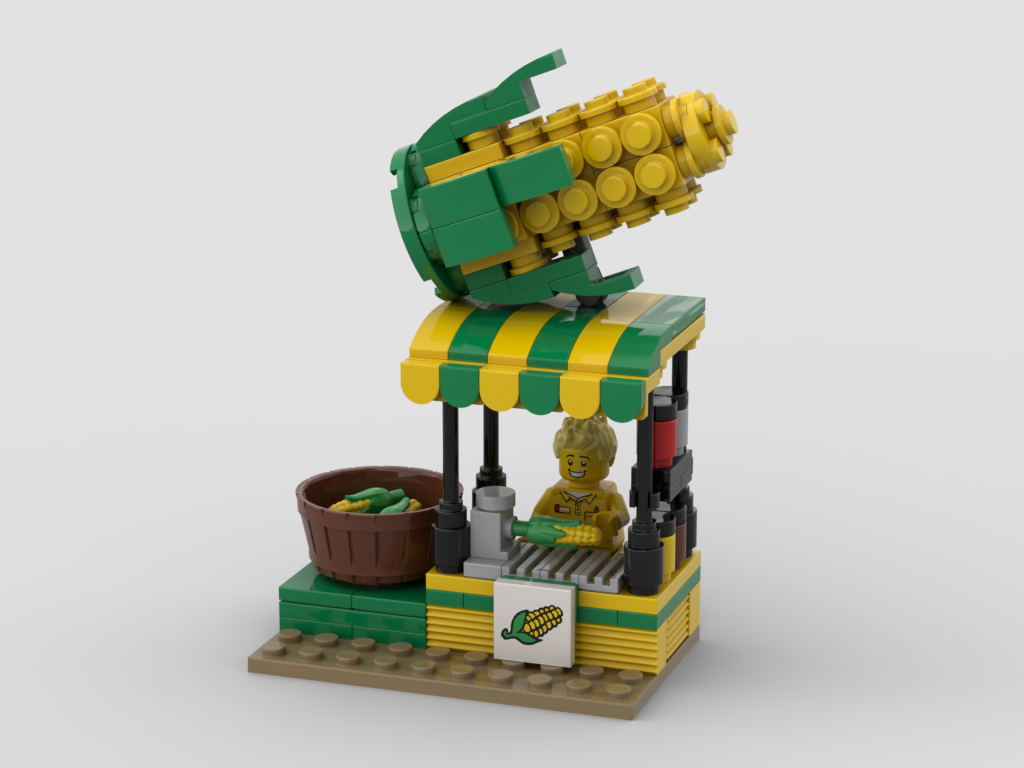 Lego Corn Rows MOC - Hot Corn Stand – How to build it