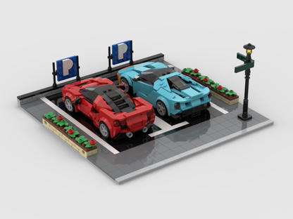 MOC - Modular Parking + display for 2 Speed Champions models